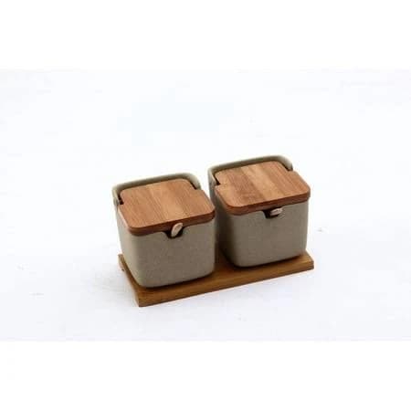 Square Ceramic Seasoing Containers Spice Jar