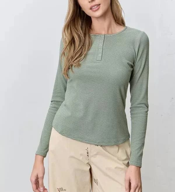 Dulcie Long Sleeve Stripe Shirt