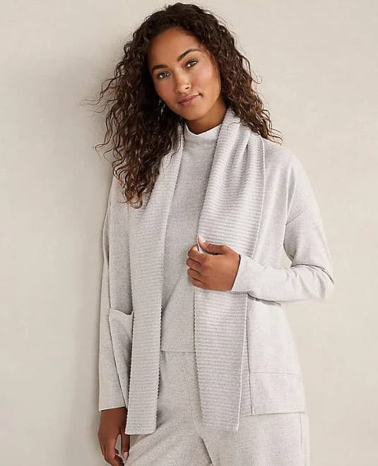 Ann Taylor Women's Haven Well Within Cozy Knit Open Front Cardigan