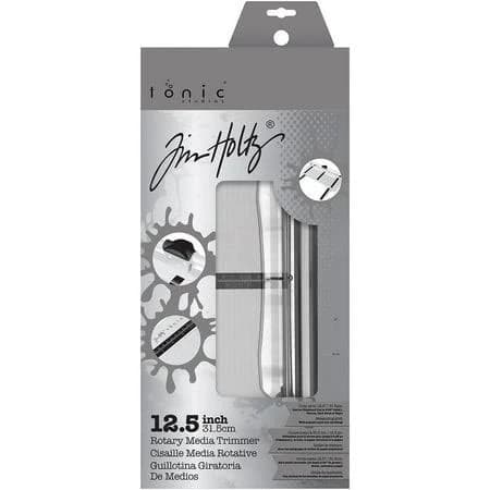 Paper Cutter Tool - Rotary Trimmer for Scrapbooking, Cardstock, Vinyl, Ps 12.5 Inch Cutting Length with Extendable Ruler and Grid Lines, White