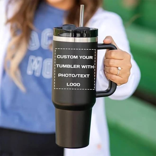 Personalized Photo Tumbler, 40oz Stainless Steel Cup, Wedding Gift