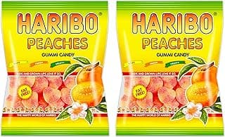 Haribo Peaches Gummi Candy 4 oz bag (2 bags 8 oz total)