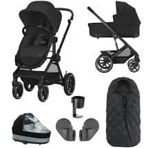 CYBEX EOS Travel System Essential Bundle with Snogga Footmuff - Moon Black