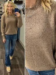 Courtney Speckle Knit Sweater - Mocha – Katy Lynn Boutique