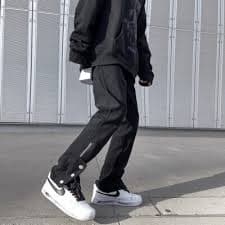 Men's Jeans Autumn Loose Hip Hop High Street Jogger Casual Denim Baggy Pants | eBay