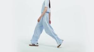 adidas Originals Satin Wide Leg Pants Ruffle 3-Stripes - Blue | Free Shipping with adiClub | adidas US