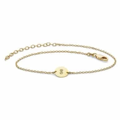 PalmBeach Jewelry 18k Gold-Plated Sterling Silver Round Circle Disc Charm Ankle Bracelet