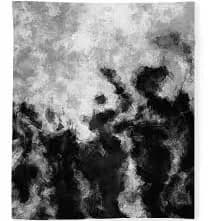 Black and White Minimalist Abstract Painting Fleece Blanket
