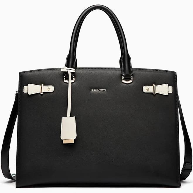 BOSTANTEN Briefcase for Women Leather Laptop Briefcase Shoulder Work Bag Computer Tote