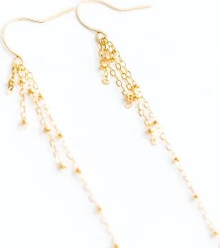 Dainty Gold Tassel Chain Earrings