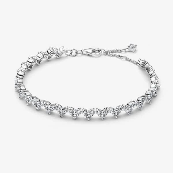 Pandora 14K Gold-Plated Triple Stone Heart Bracelet