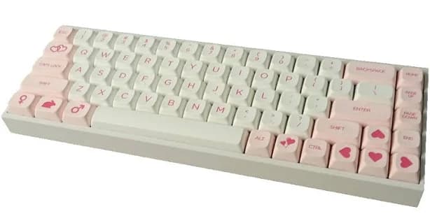 Kbdfans Kbd75 Pink And White Custom Mechanical Keyboard