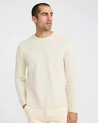 Express Men's Textured Striped Ribbed Cotton Sweater