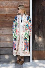 Long Vintage Suzani Jacket - Etsy Canada