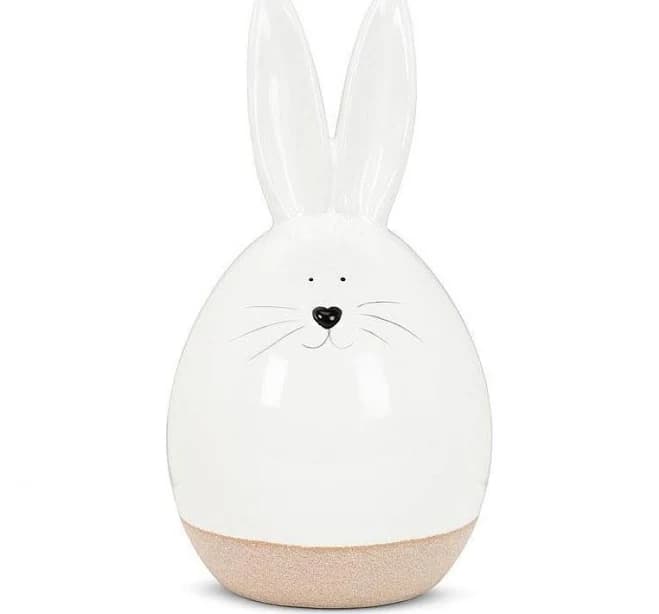 Winston Porter Modern White & Natural Porcelain Rabbit Figurine