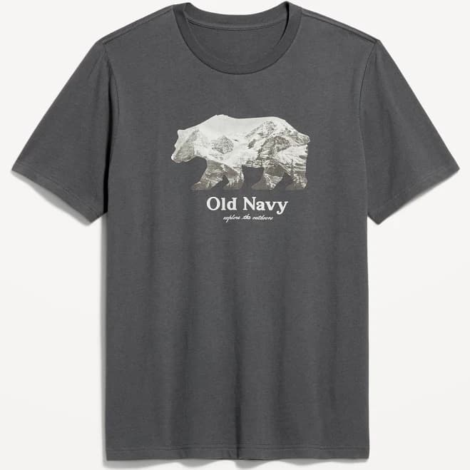 Old Navy Men's Crew-Neck Logo- Graphic T-Shirt