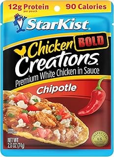 Chicken Creations BOLD Chipotle Pouch (2.6 oz - 1 Pack) Fully Cooked High Protein White Meat, No Draining, Ready to Eat for Salad and Sandwiches
