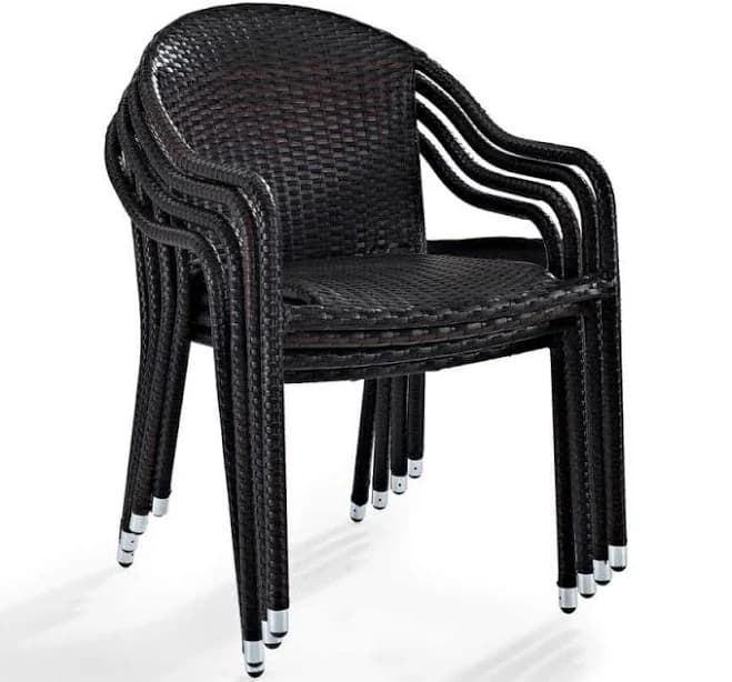 Crosley Palm Harbor Outdoor Wicker Stackable Chairs (Set of 4)