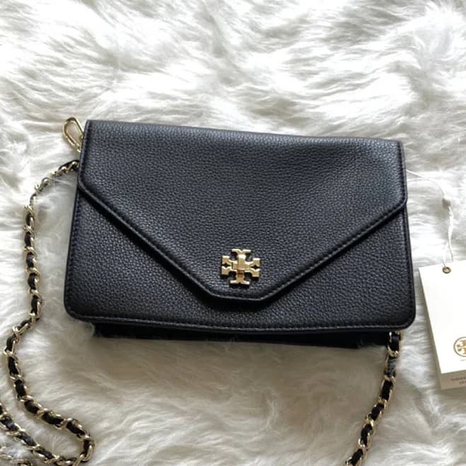 Tory Burch Black Leather Crossbody Bag With Gold-tone Hardware
