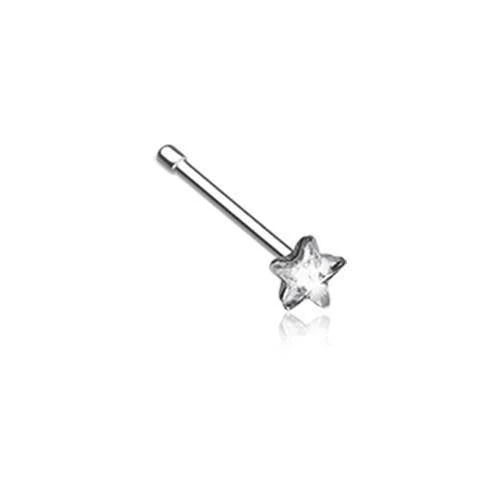 20g Clear Star Sparkle Nose Stud
