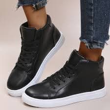 top solid lace-up versatile skate shoes, casual sports sneakers, women shoes - women's shoes - Temu