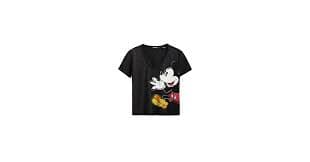 Desigual Women's Mickey Mouse™ T-Shirt Black at Amazon Women's Clothing store