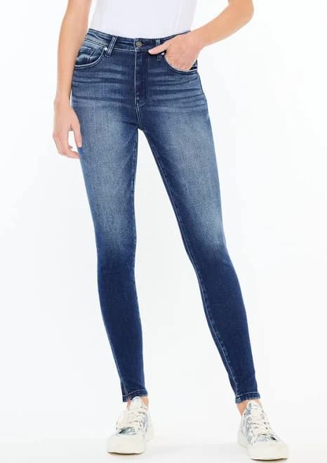 Kancan Kancan Women's Curvy High Rise Dark Skinny Jeans Blue Size 24 - Maurices