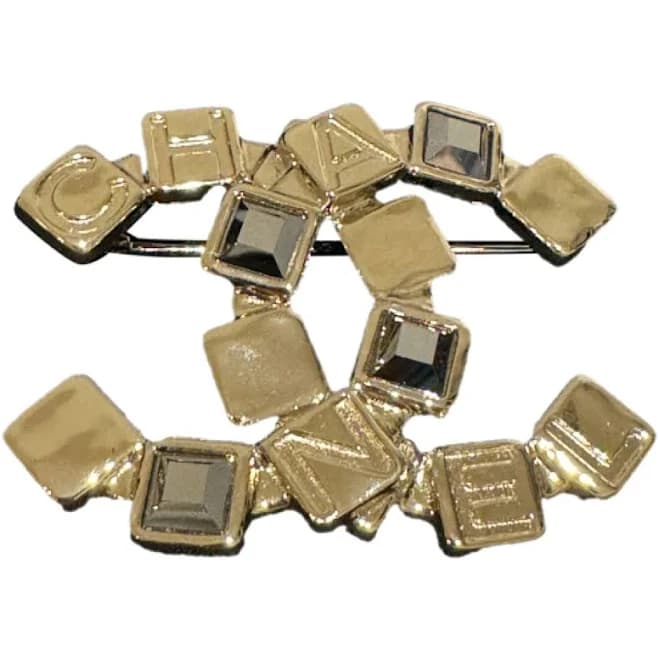 CHANEL CC Logo Metal Brooch