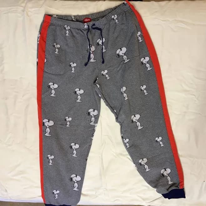 Peanuts Snoopy Print Brushed French Terry Knit Sleep Joggers
