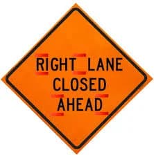 Right Lane Closed Ahead - Changeable Right and Ahead