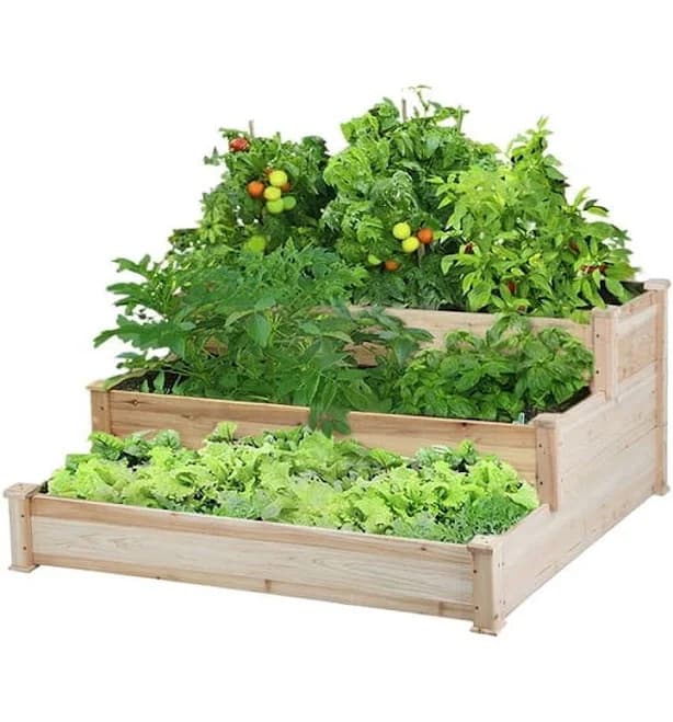 Alden Design 47" x 47" x 22" 3-Tier Raised Garden Kit