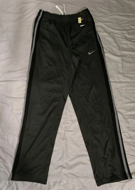 Nike Mens Sweatpants Dark Gray With Black Stripes Size Small