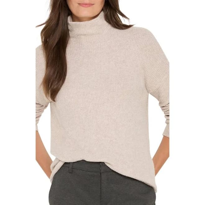 NIC+ZOE Women's Waffle Stitch Tuck Sweater