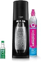 Terra Soda Streaming Machine - STARTER KIT - Sparkling Water Maker with CO2 & Bubly Drop - Eco-Friendly, No Batteries Needed - Black