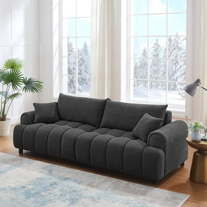 Latitude Run Perona 91'' Luxury Modern Tufted Boucle Sofa