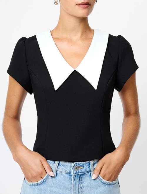 French Connection Women's Azra Oversized Collar Top