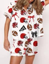 Coquette Football Satin Pajama Set