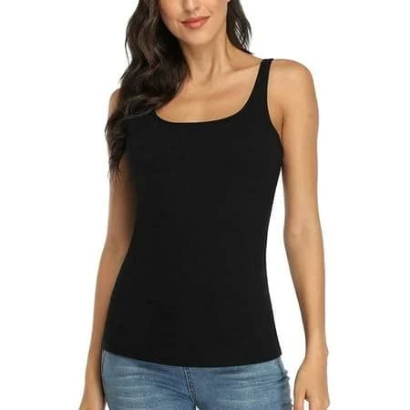 Charmo Women's Cotton Camisole with Shelf Bra (2-Pack)