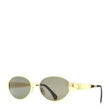 Celine Metal Triomphe 01 Sunglasses CL40235U Gold Green 1815808 – FASHIONPHILE