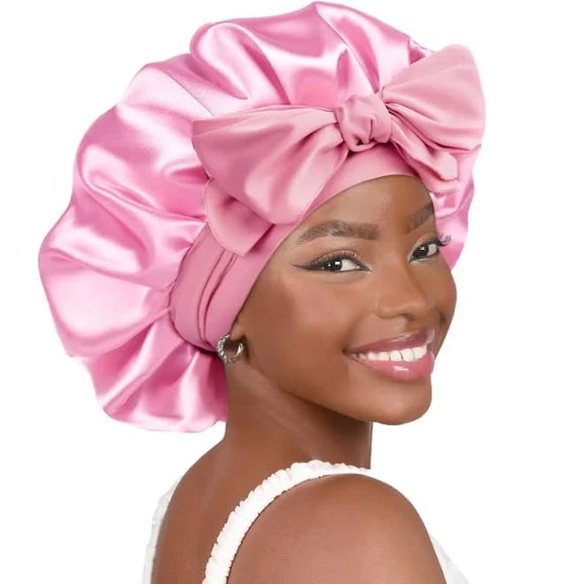 Silk Butter Satin Bonnet with Tie Band