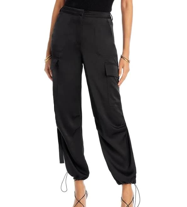 AQUA Women's Drawstring Hem Cargo Pants