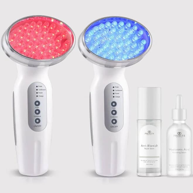 Project E Beauty Red + Blue Light Therapy Wand Set