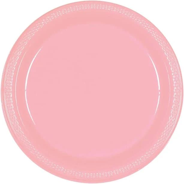 20ct 9" Pink Disposable Round Plastic Dinner Plates
