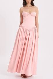 Miss Circle Najwa Ruched Breast Drop Waist Maxi Dress | Urban Outfitters