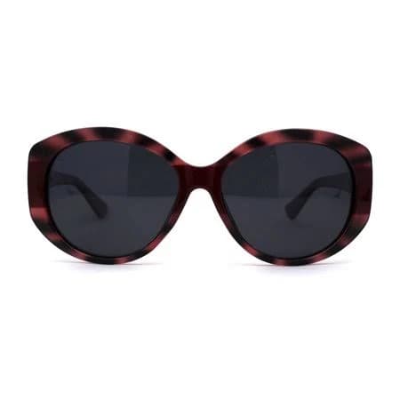Polarized Chic Mod Women's Large Round Sunglasses