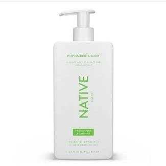 Native Vegan Cucumber & Mint Natural Volume Shampoo Clean Sulfate Paraben and Silicone Free - 16.5 fl oz