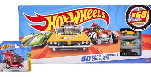 Hot Wheels Set of 60 1:64 Scale Toy Cars or Trucks