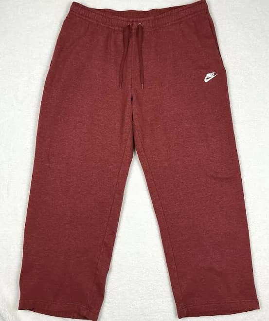 Vintage Y2k Nike Swoosh Wide Leg Maroon Fleece Baggy Sweatpants Mens