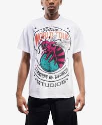 Heads Or Tails Men's Oversized Rhinestone Graphic T-Shirt | MainPlace Mall