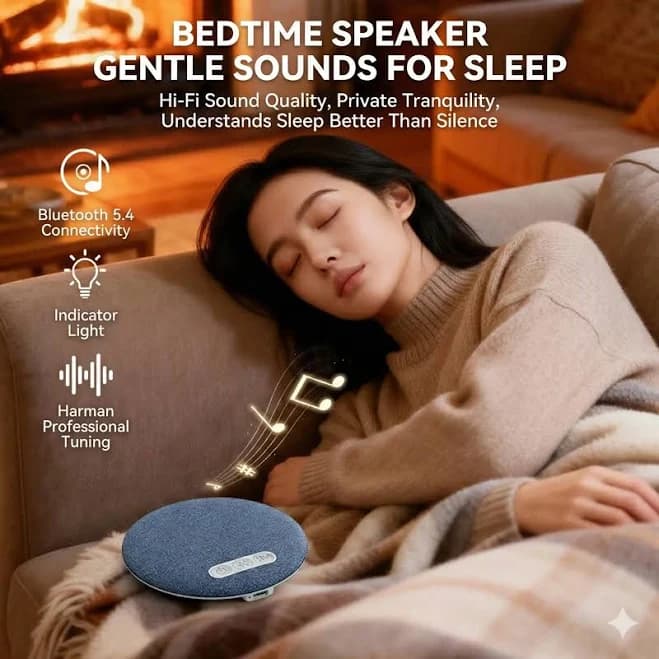 Mini Bluetooth 5.4 Pillow Speaker Wireless Sleep Aid Sound Box with Timer Under Pillow Hi-Fi Audio
